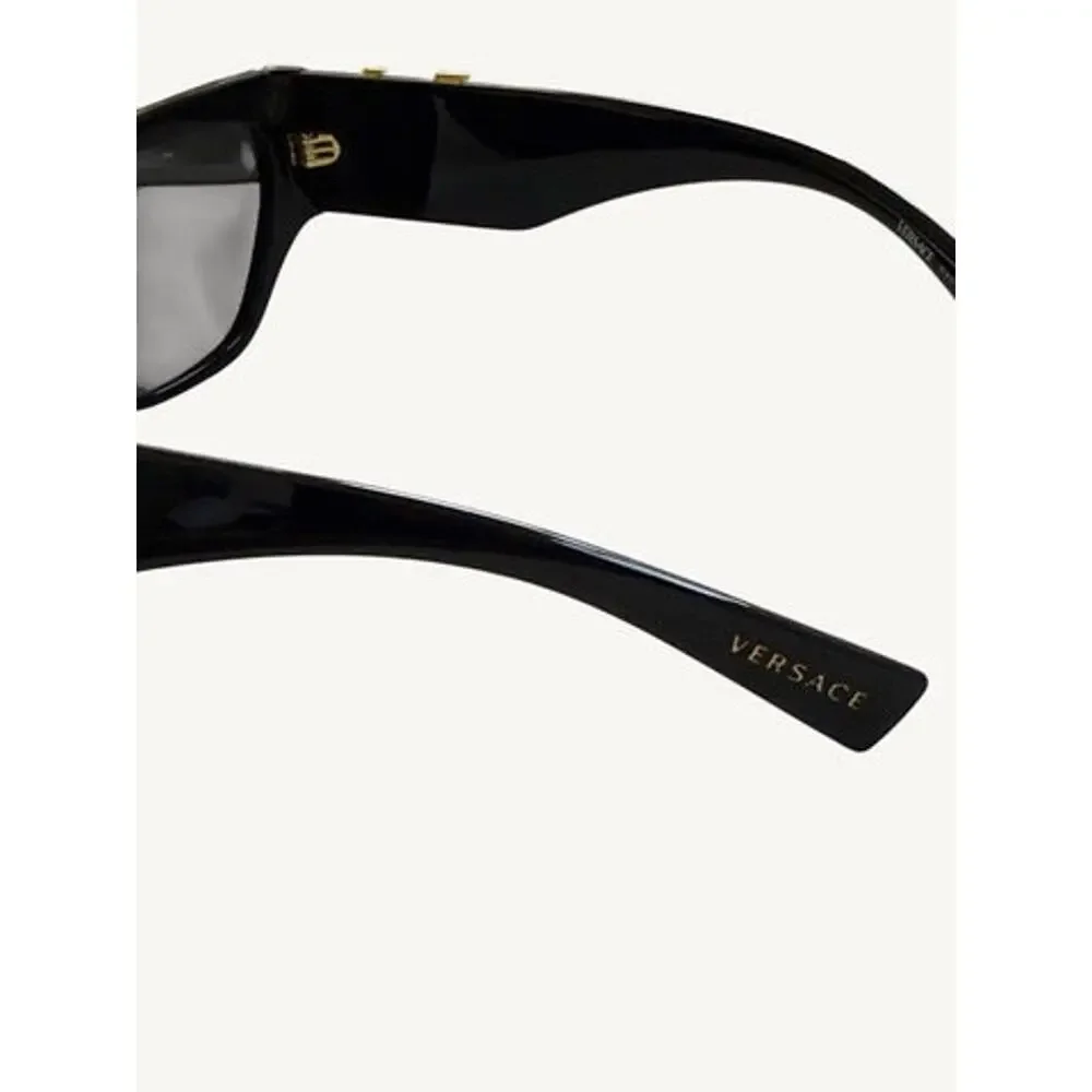Versace VE4383 GB1/87 Black Cat Eye Sunglasses Gold Barocco V New Full Set